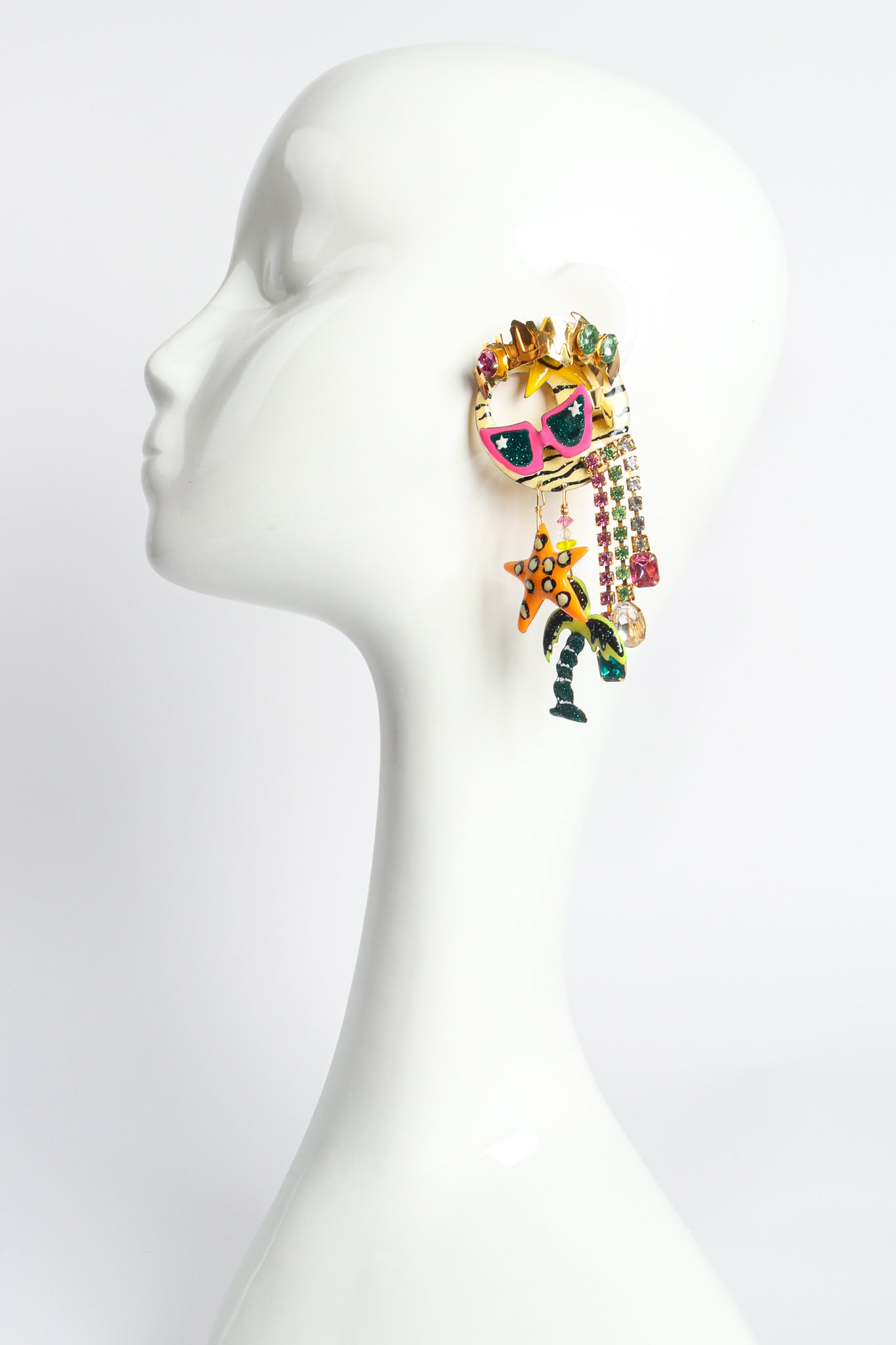Vintage Lunch At The Ritz Hollywood & Vine Souvenir Earrings on mannequin at Recess Los Angeles