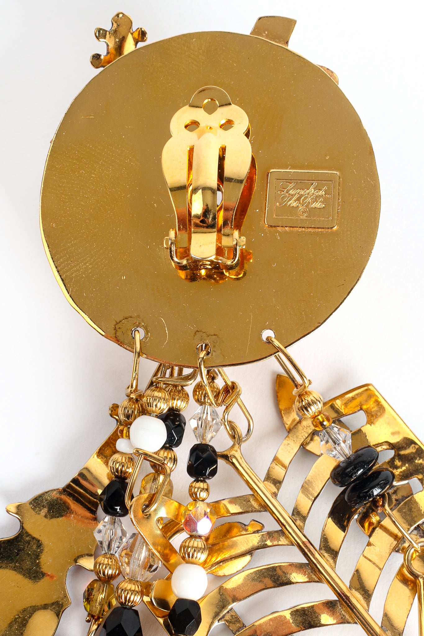 Vintage Lunch At The Ritz Classical Orchestra Music Earrings signature cartouche at Recess LA