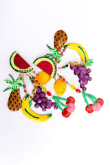 Vintage Lunch At The Ritz Fruit Party Chandelier Earrings diagonal front @ Recess LA