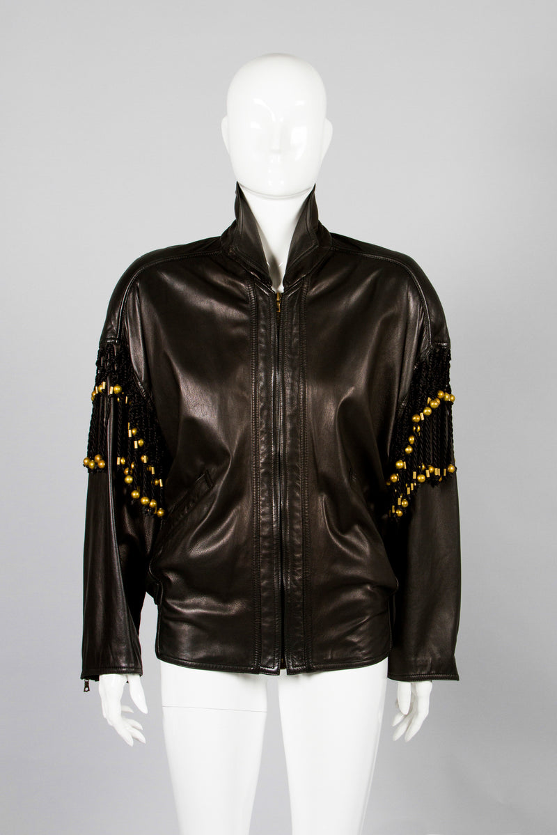 Gianni Versace Leather Macrame Jacket