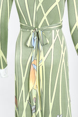 Recess Los Angeles Designer Consignment Vintage Mac Tac for Leonard Sunshine Jersey Plunge Iris Dress Resale Recycled