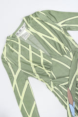 Recess Los Angeles Designer Consignment Vintage Mac Tac for Leonard Sunshine Jersey Plunge Iris Dress Resale Recycled