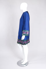 Recess Los Angeles Vintage Malcolm Starr Jewel Trimmed Silk Shift Tunic Dress