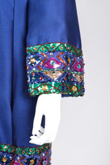 Recess Los Angeles Vintage Malcolm Starr Jewel Trimmed Silk Shift Tunic Dress