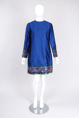 Recess Los Angeles Vintage Malcolm Starr Jewel Trimmed Silk Shift Tunic Dress