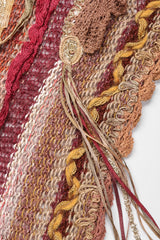 Recess Los Angeles Vintage Mali by Lietta Cavalli Wavy Texture Knit Open Cardigan Jacket Duster