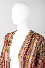 Recess Los Angeles Vintage Mali by Lietta Cavalli Wavy Texture Knit Open Cardigan Jacket Duster