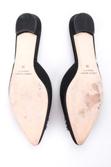 Recess Los Angeles Vintage Manolo Blahnik Silk Satin Crystal Hangisi Mules