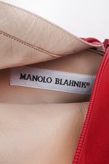 Recess Los Angeles Vintage Manolo Blahnik Lipstick Satin Stiletto Over The Knee Boots