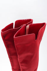 Recess Los Angeles Vintage Manolo Blahnik Lipstick Satin Stiletto Over The Knee Boots