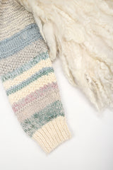 Recess Designger Consignment Vintage Manos Del Uruguay Pastel Mongolian Sheep Fleece Sweater Jacket Los Angeles Resale