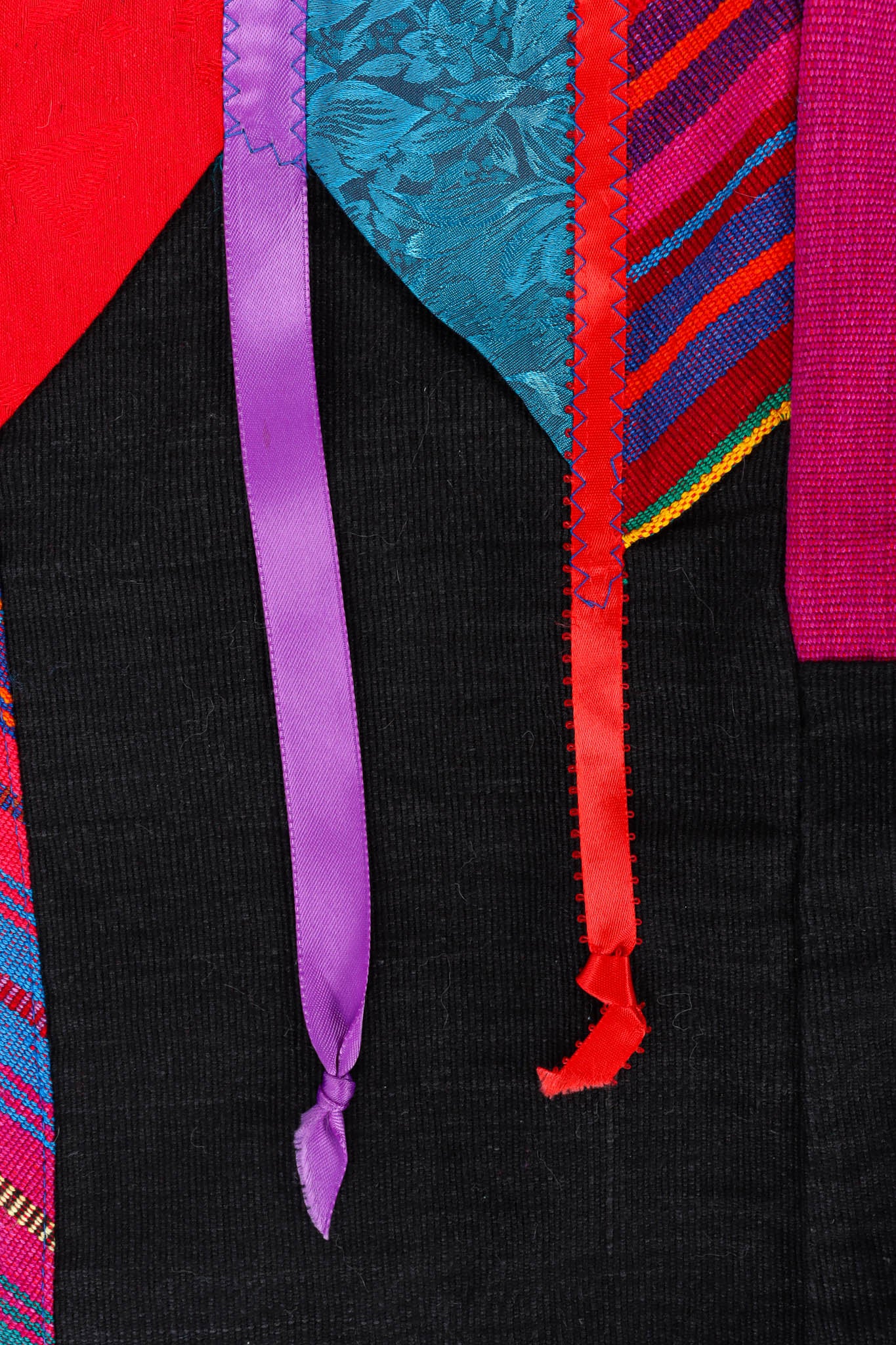 Vintage Margaret Piatt Ribbon Patchwork Crop Jacket ribbon detail @ Recess Los Angeles