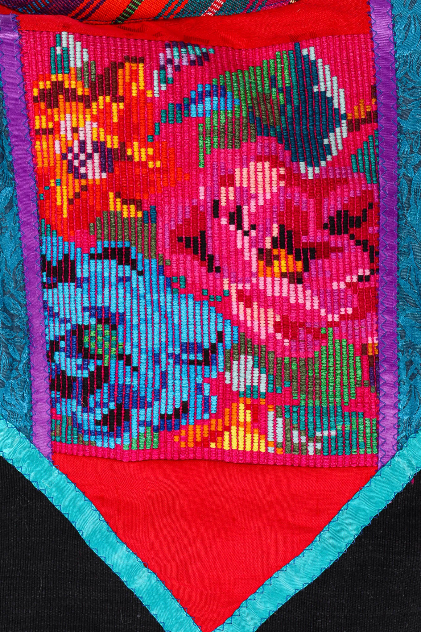 Vintage Margaret Piatt Ribbon Patchwork Crop Jacket back floral appliqué @ Recess Los Angeles