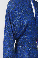 Recess Los Angeles Vintage Margi Kent Belted Glitter Batwing Dress