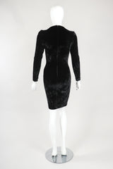 Recess Designer Consignment Vintage Maria Michele Velvet Jeweled Bust Cocktail Dress Los Angeles Resale