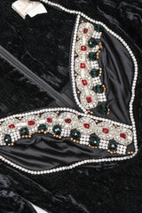 Recess Designer Consignment Vintage Maria Michele Velvet Jeweled Bust Cocktail Dress Los Angeles Resale