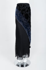Vintage Marian Clayden Chiffon Velvet Burnout Skirt on Mannequin front at Recess