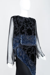 Vintage Marian Clayden Chiffon Velvet Burnout Top & Skirt Set on Mannequin crop at Recess