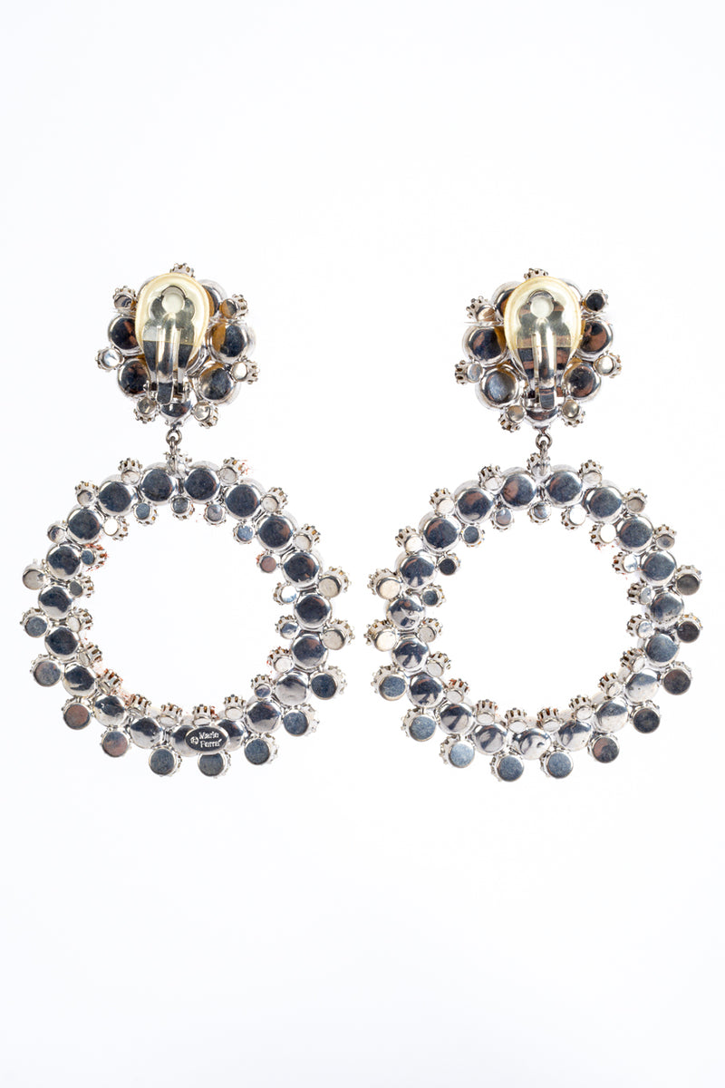 Vintage pearl and rhinestone hoop earrings by Marie Ferrá backs @recessla