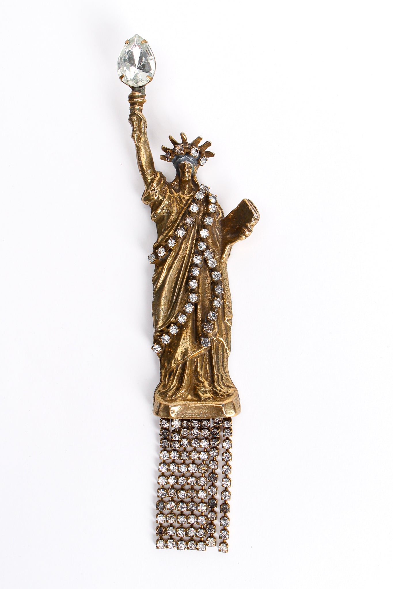 Vintage Marla Buck Brass Statue Of Liberty Brooch at Recess Los Angeles