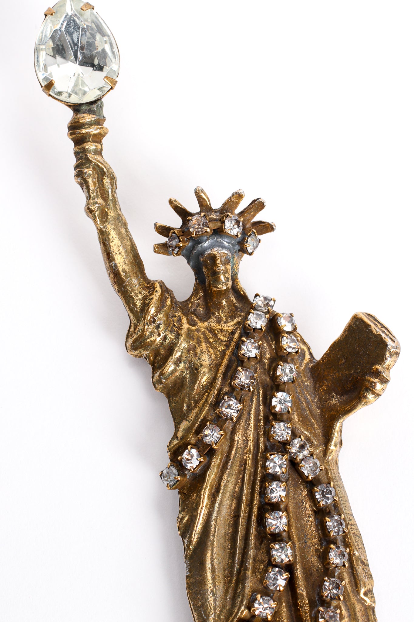 Vintage Marla Buck Brass Statue Of Liberty Brooch at Recess Los Angeles