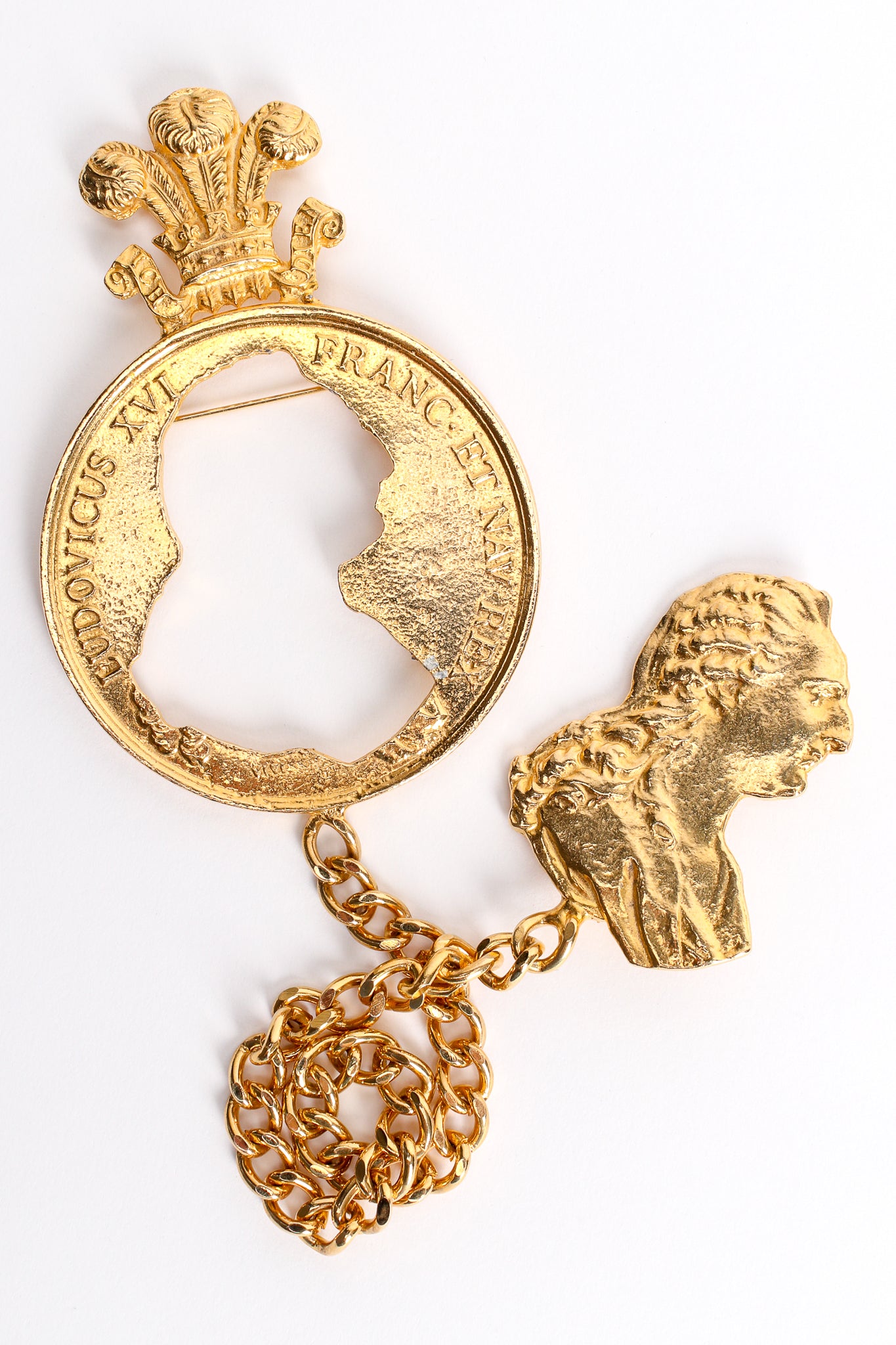Vintage Marla Buck Silhouette Coin Cutout Chain Brooch at Recess Los Angeles