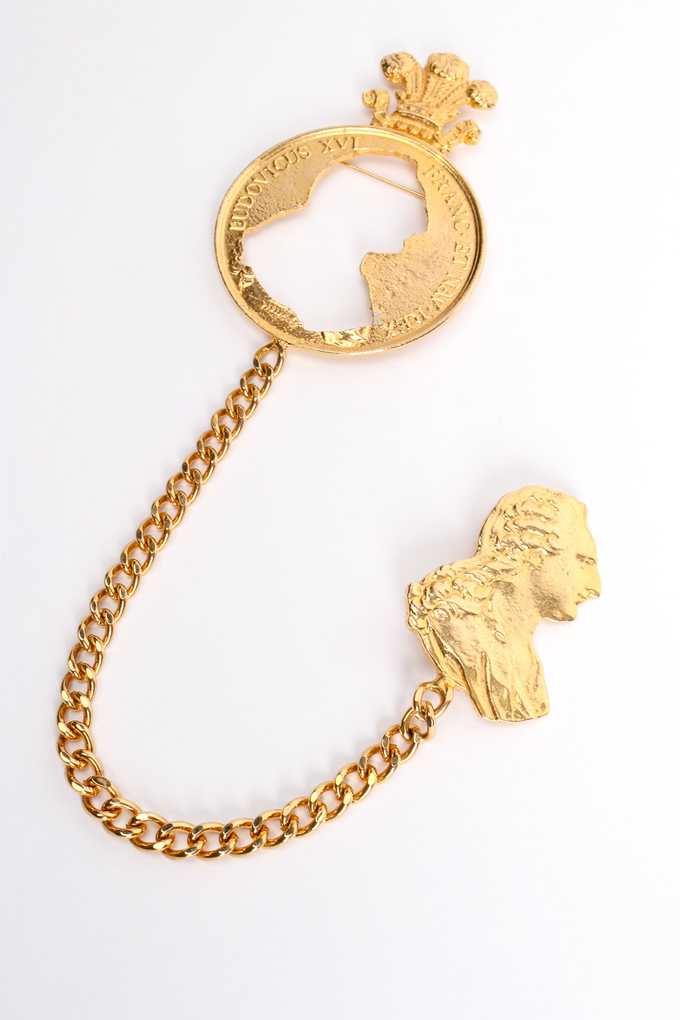 Vintage Marla Buck Silhouette Coin Cutout Chain Brooch at Recess Los Angeles