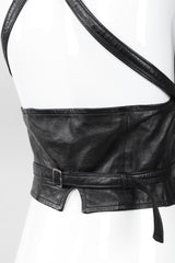 Recess Los Angeles Vintage Martine Sitbon Notched Lapel Leather Corset Harness Vest