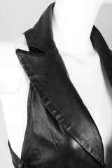 Recess Los Angeles Vintage Martine Sitbon Notched Lapel Leather Corset Harness Vest