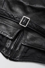 Recess Los Angeles Vintage Martine Sitbon Notched Lapel Leather Corset Harness Vest