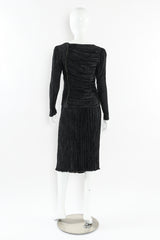 Vintage Mary McFadden Plissé Pleat Top & Skirt Set mannequin back @ Recess LA