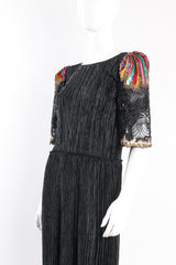 Vintage Mary McFadden Rainbow Sleeve Pleated Dress on Mannequin crop at Recess Los Angeles