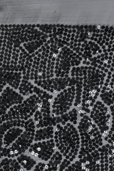 Vintage Mary McFadden Sheer Sequin Balloon Sleeve Tunic Set fabric detali @ Recess