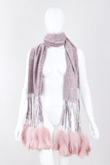 Recess Los Angeles Vintage Mary Lynn O'Shea Feather Tassel Chenille Festival Scarf