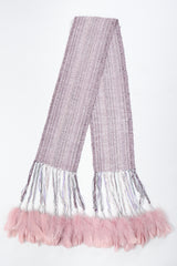 Recess Los Angeles Vintage Mary Lynn O'Shea Feather Tassel Chenille Festival Scarf