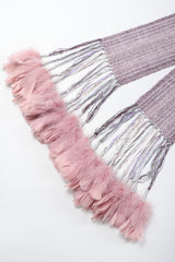 Recess Los Angeles Vintage Mary Lynn O'Shea Feather Tassel Chenille Festival Scarf