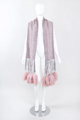 Recess Los Angeles Vintage Mary Lynn O'Shea Feather Tassel Chenille Festival Scarf