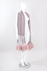 Recess Los Angeles Vintage Mary Lynn O'Shea Feather Tassel Chenille Festival Scarf