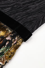 Recess Los Angeles Vintage Mary McFadden Pleated Velvet Lamé Burnout Dress