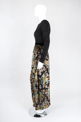 Recess Los Angeles Vintage Mary McFadden Pleated Velvet Lamé Burnout Dress