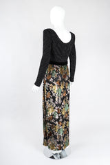 Recess Los Angeles Vintage Mary McFadden Pleated Velvet Lamé Burnout Dress