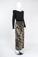 Recess Los Angeles Vintage Mary McFadden Pleated Velvet Lamé Burnout Dress