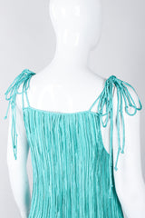 Recess Los Angeles Vintage Mary McFadden Teal Pleated Tank Skirt Set