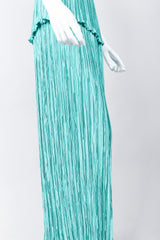 Recess Los Angeles Vintage Mary McFadden Teal Pleated Tank Skirt Set