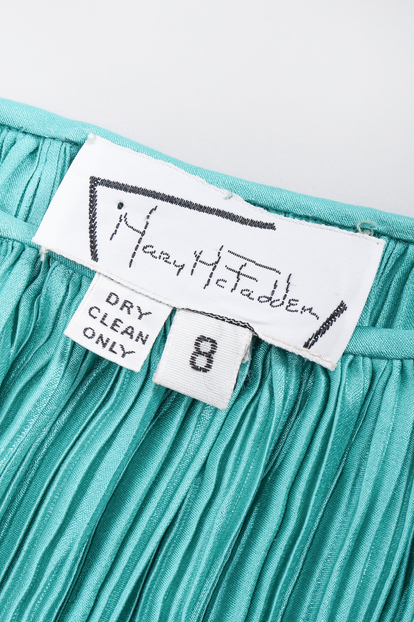 Recess Los Angeles Vintage Mary McFadden Teal Pleated Tank Skirt Set