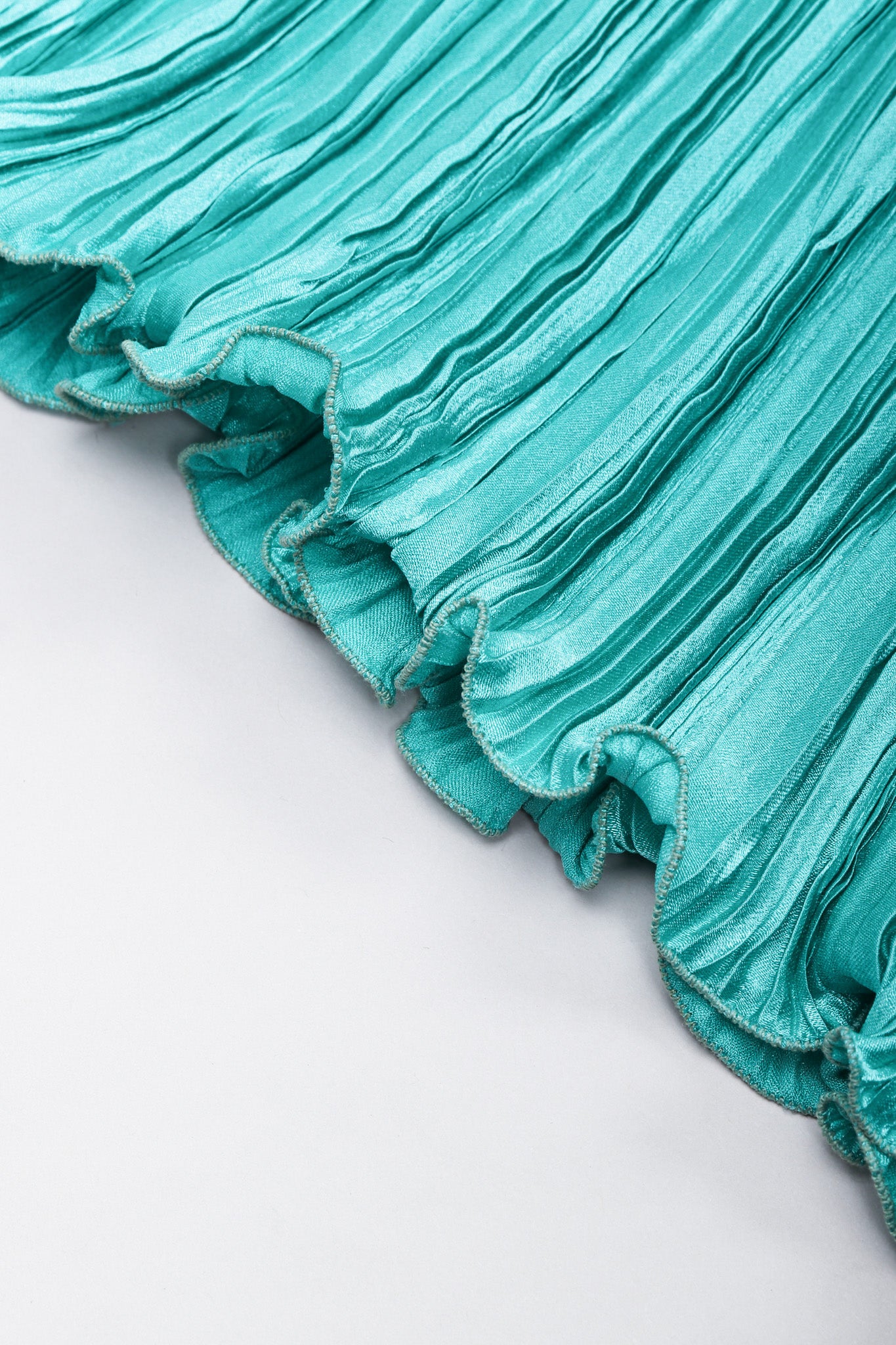 Recess Los Angeles Vintage Mary McFadden Teal Pleated Tank Skirt Set