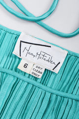 Recess Los Angeles Vintage Mary McFadden Teal Pleated Tank Skirt Set