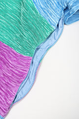 Recess Designer Consignment Vintage Mary McFadden Pleated Colorblock Cocktail Dress Los Angeles Resale Mariano Fortuny