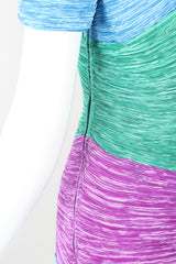 Recess Designer Consignment Vintage Mary McFadden Pleated Colorblock Cocktail Dress Los Angeles Resale Mariano Fortuny