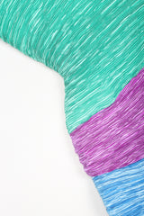 Recess Designer Consignment Vintage Mary McFadden Pleated Colorblock Cocktail Dress Los Angeles Resale Mariano Fortuny